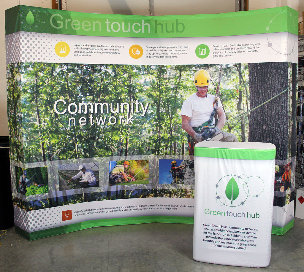 Green touch hub 10' Hop Up Display & Podium Case Wrap - Project Portfolio