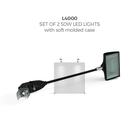 LED trade show display light kit with clip-on mounts