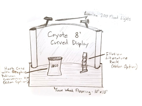 Coyote 8' Curved Graphic Pop-up Display Starter Kit