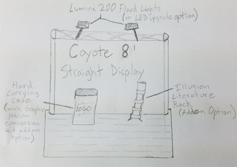 8' Coyote Pop-up Display Kit Sketch