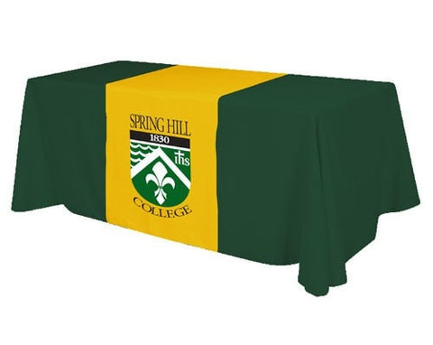 Screen Print Table Runner Spring Hill Green Gold
