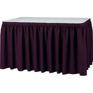 Trade Show Unprinted Accordion Pleat Table Skirt Burgundy
