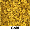 Gold eco-friendly 28 oz. carpet tile color swatch — labeled
