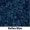 Reflex Blue eco-friendly 28 oz. carpet tile color swatch — labeled