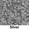 Silver eco-friendly 28 oz. carpet tile color swatch — labeled