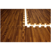 Close-up of faux wood flooring interlocking seams