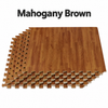 Mahogany Brown faux wood flooring tiles — labeled color photo