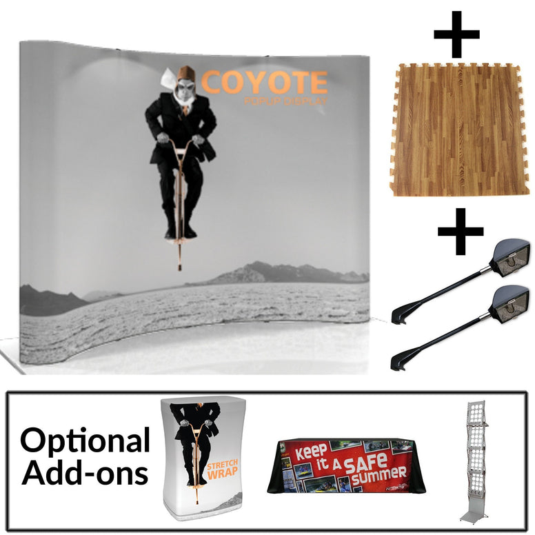 Coyote 8' Curved Graphic Pop-up Display Starter Kit