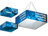Trade Show Hanging Banners Square Circle Triangle Blue
