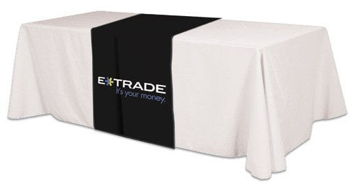 Screen Print Table Runner E Trade Black And White